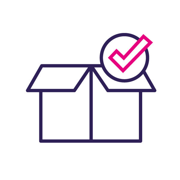 pictogram of a box with an check