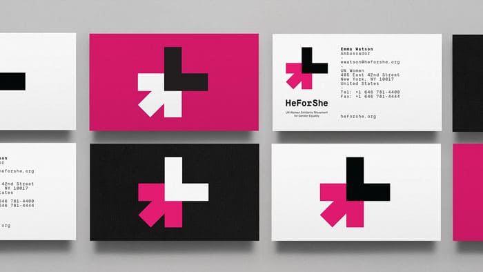 Corporate business card design for the HeForShe solidarity movement