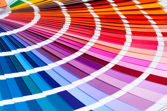 Shades of commonly used colours