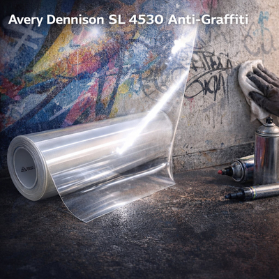 Avery SL 4530 – Film protecteur ultrabrillant anti‑graffiti pour impressions, protège contre UV, peinture et solvants avec excellente adhérence