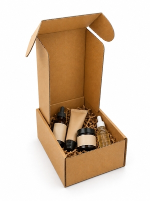 Boite postale carton brune à fermeture renforcée accessoirisée