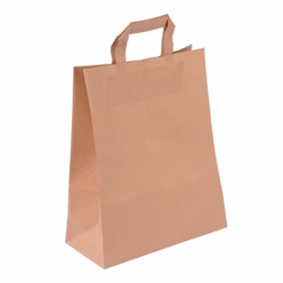 Sac kraft brun avec poignée plate