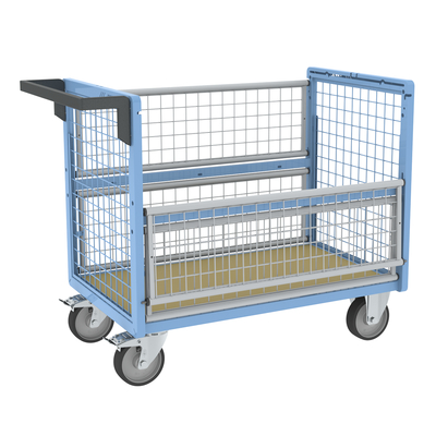 Chariot conteneur grillagé sans toit FIMM, 1000 x 600 mm, 500 kg
