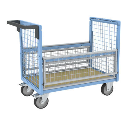 Chariot conteneur grillagé sans toit FIMM, 1000 x 600 mm, 500 kg