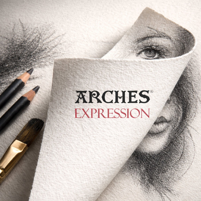 Arches Expression Velours – Papier 100 % coton de prestige avec surface ultra‑lisse et toucher velouté, adapté à l’impression offset et finitions haut de gamme.