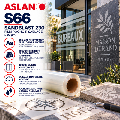 Aslan S66 - Film Pochoir Pour Sablage De 230 µm