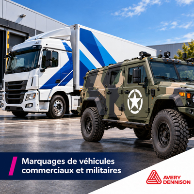 Film coulé Avery Dennison 6903 imprimé pour marquage de camion et véhicule militaire