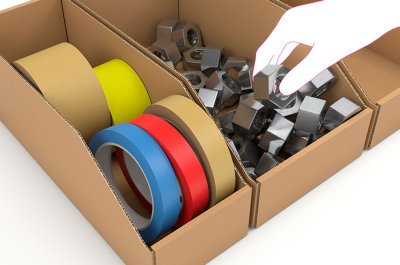 Bac à bec - Bac en carton - Facilite le picking - Rangement pour petits materiaux- Antalis