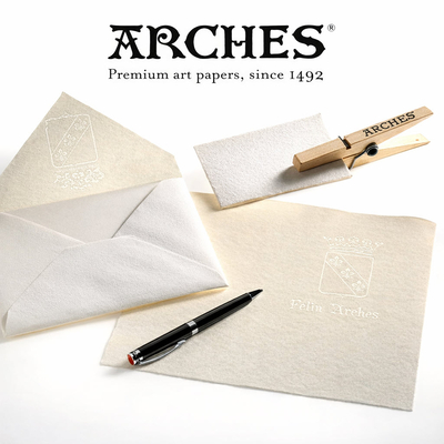 Papier Arches Carte de Lunch Blanc 250 g/m² 100 mm x 140 mm Paquet de 100 feuilles