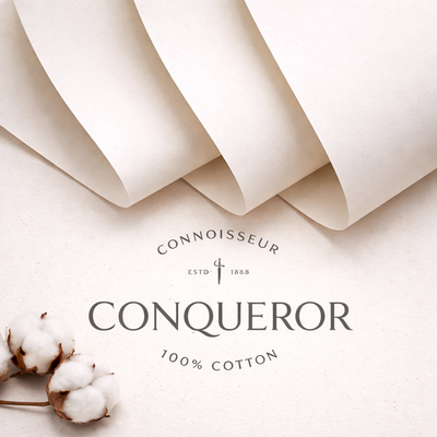Conqueror Connoisseur Wove 100% Cotton est un papier de création premium composé de 100 % fibres coton,