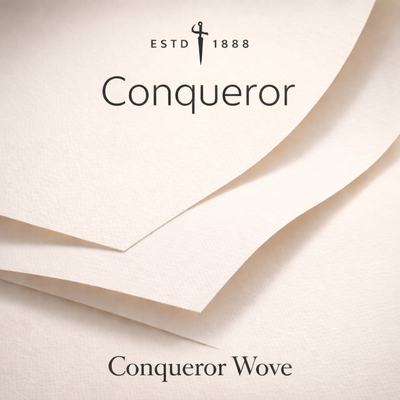 Conqueror Wove est un papier à la finition vélin pour les communications d'entreprise prestigieuses.