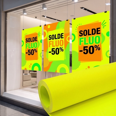 Diatrace Promo Fluo utilisé pour affiches soldes à forte visibilité
