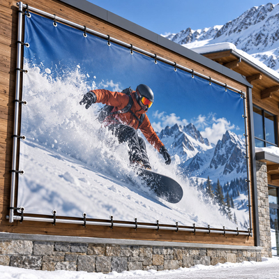 Diatrace Outdoor Banner W tendue sur façade pour affichage extrême