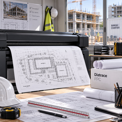 Papier Diatrace PPC pour impression de plans de construction