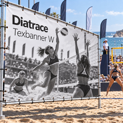 Bâche Diatrace Texbanner W mat White aqueux 145g/m² 345 µm - Bobine 1270mm x 30m, diamètre bobine 127mm, mandrin 50mm - Solution robuste pour impression extérieure