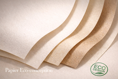 Papiers de Création Eco design - Papiers recyclé, Incrustation de matières