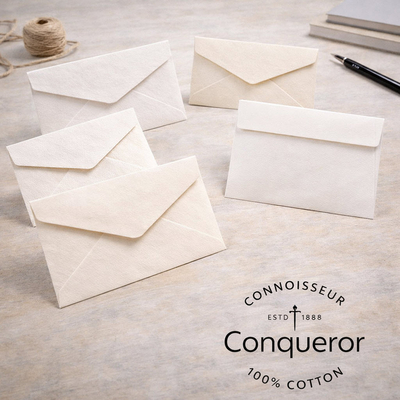 Conqueror Connoisseur Wove 100% cotton envelopes