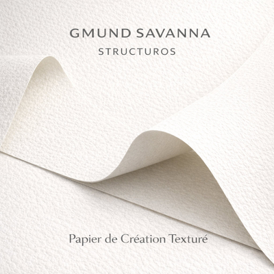 Gmund Savanna Structuros est un papier de création texturé haut de gamme, inspiré des paysages naturels africains.