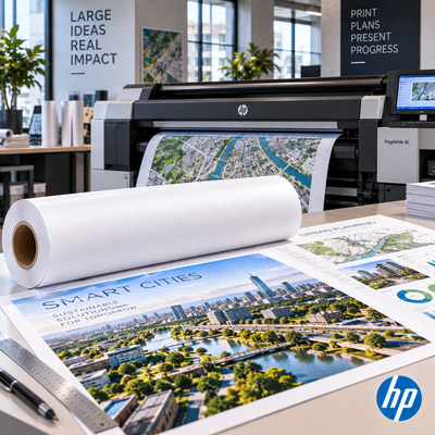 HP Bright White Paper pour affiches promotionnelles et PLV retail aux couleurs éclatantes