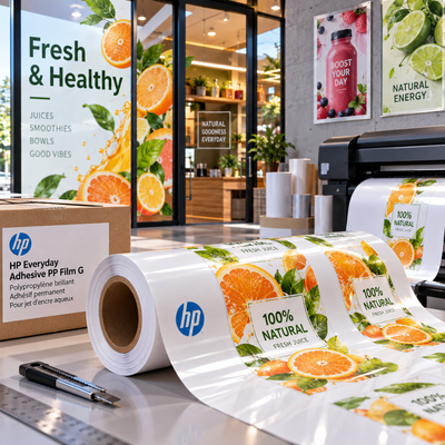 Support adhésif brillant HP Everyday pour communication visuelle retail