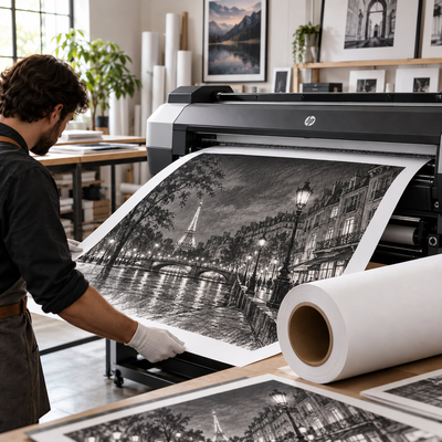 HP Matt Litho Realistic Paper 3' - Papier mat pour reproduction d'art
