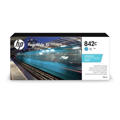 HP, 842C, encre, PageWide XL, cyan, cartouche de 775 ml, C1Q54A