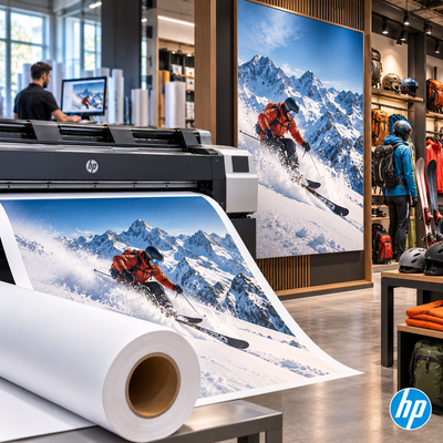 Papier mat HP Universal Heavyweight Coated Paper pour affichage retail et signalétique magasin
