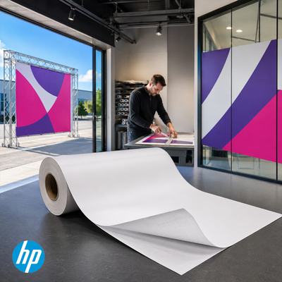 HP Universal Adhesive Vinyl - Vinyle blanc mat 100 µm, adhésif permanent, pour jet d’encre aqueux