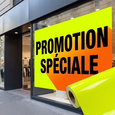 Film signalétique fluorescent IdroJET NT135 Fluo pour PLV grand format