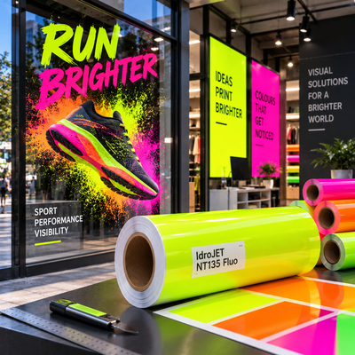 IdroJET NT135 Fluo – film signalétique fluorescent polyester