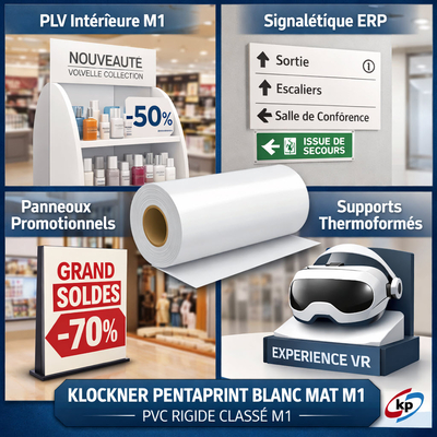 Film PVC calandré Klockner Pentaprint Blanc Mat M1
