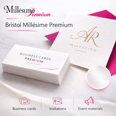 Bristol Millésime Premium – Bristol rigide et lisse pour classement et supports graphiques professionnels haut de gamme.
