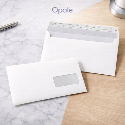 Enveloppe DL Opale Wove Pure White avec fenêtre 35x100