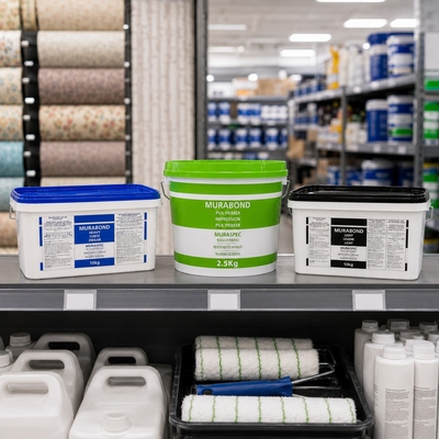 Les produits PAPERGRAPHICS Murabond sont des solutions dédiées à la préparation et à la pose de revêtements muraux imprimés.