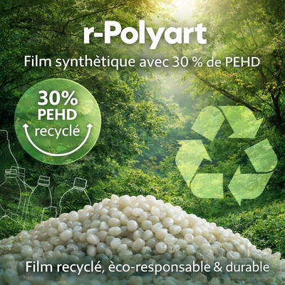 r-Polyart 30% recyclé – Feuille synthétique polyéthylène résistante avec 30 % de matière recyclée.