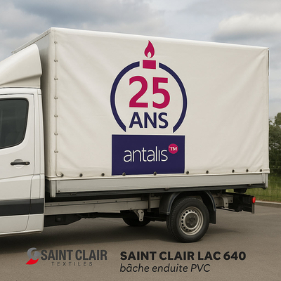 Bâche PVC Saint Clair LAC 640 rouge 7446 (RAL 3002) brillant 640g/m2 3000 mm x 60m