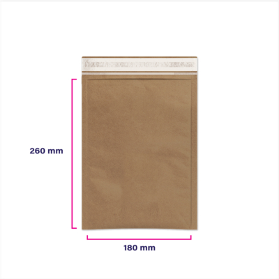 Pochette matelassée nid d'abeille 100% papier 180 x 260 mm