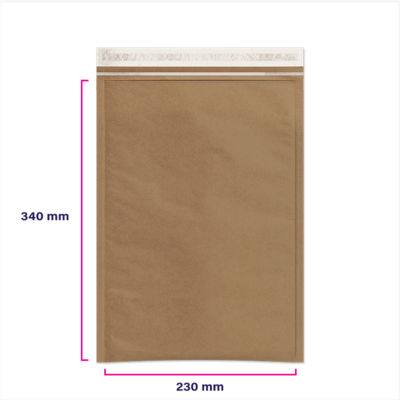 Pochette matelassée nid d'abeille 100% papier 230 x 340 mm