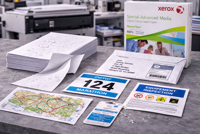 Supports d'impression synthétiques - Dossard, cartes, panneau, bannières