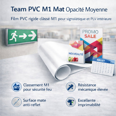 Film calandré Team PVC M1 Mat Opacité Moyenne