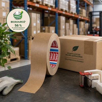 tesa® 60408 — Ruban adhésif papier biosourcé haut de gamme, jusqu'à 20 kg