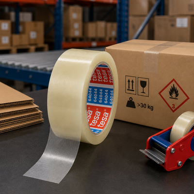tesa® 64044 — Ruban adhésif film PP, cartons de plus de 30 kg, marchandises dangereuses