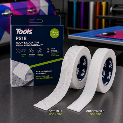 Rouleau velcro mâle blanche PS18
