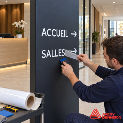 Film coulé blanc Avery Dennison 800 Premium Cast pour signalétique directionnelle