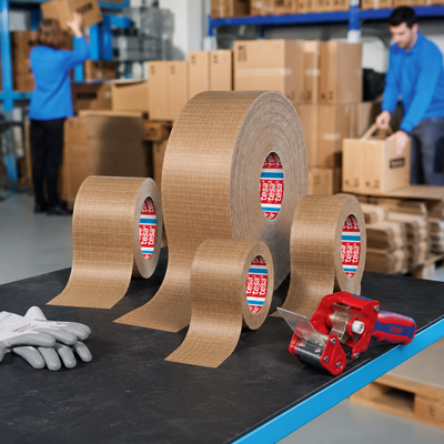 tesa® 60013 — Ruban papier renforcé fibre de verre, cartons lourds jusqu'à 25 kg