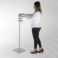 Borne de désinfection distributeur de gel Hydro Alcoolique sur pied, A4