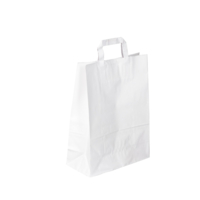 Sac kraft avec poignées plates blanc