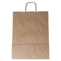 Sac kraft poignées torsadées brun