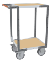 Servante FIMM flat-pack 2 plateaux médium, 550 x 500 mm, roues TPE, 400 kg