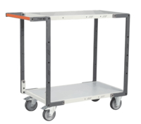 Servante FIMM flat-pack 2 plateaux mélaminé, 850 x 500 mm, roues TPE, 250 kg